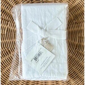 NEW Serena & Lily Oyster Bay Stripe Sateen Euro Pillow Sham-White